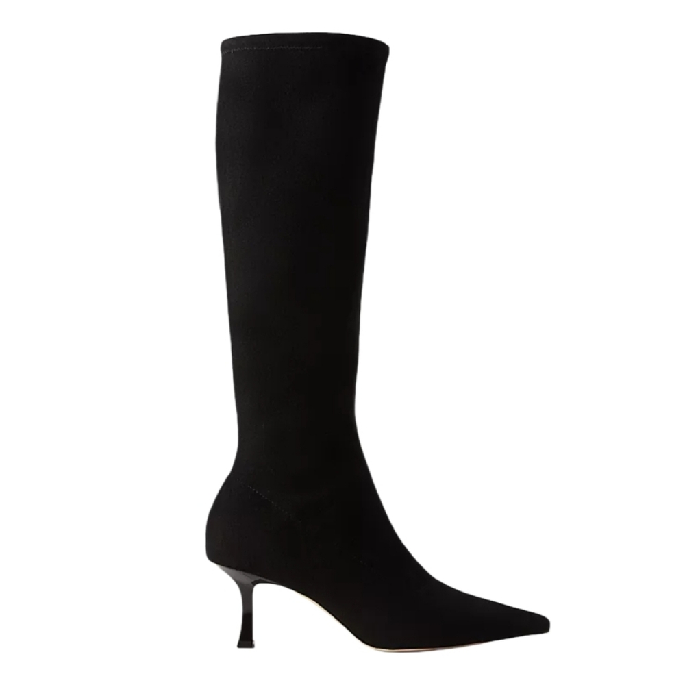 NEW! ANN TAYLOR Black Knee High Stretch Boots 6.